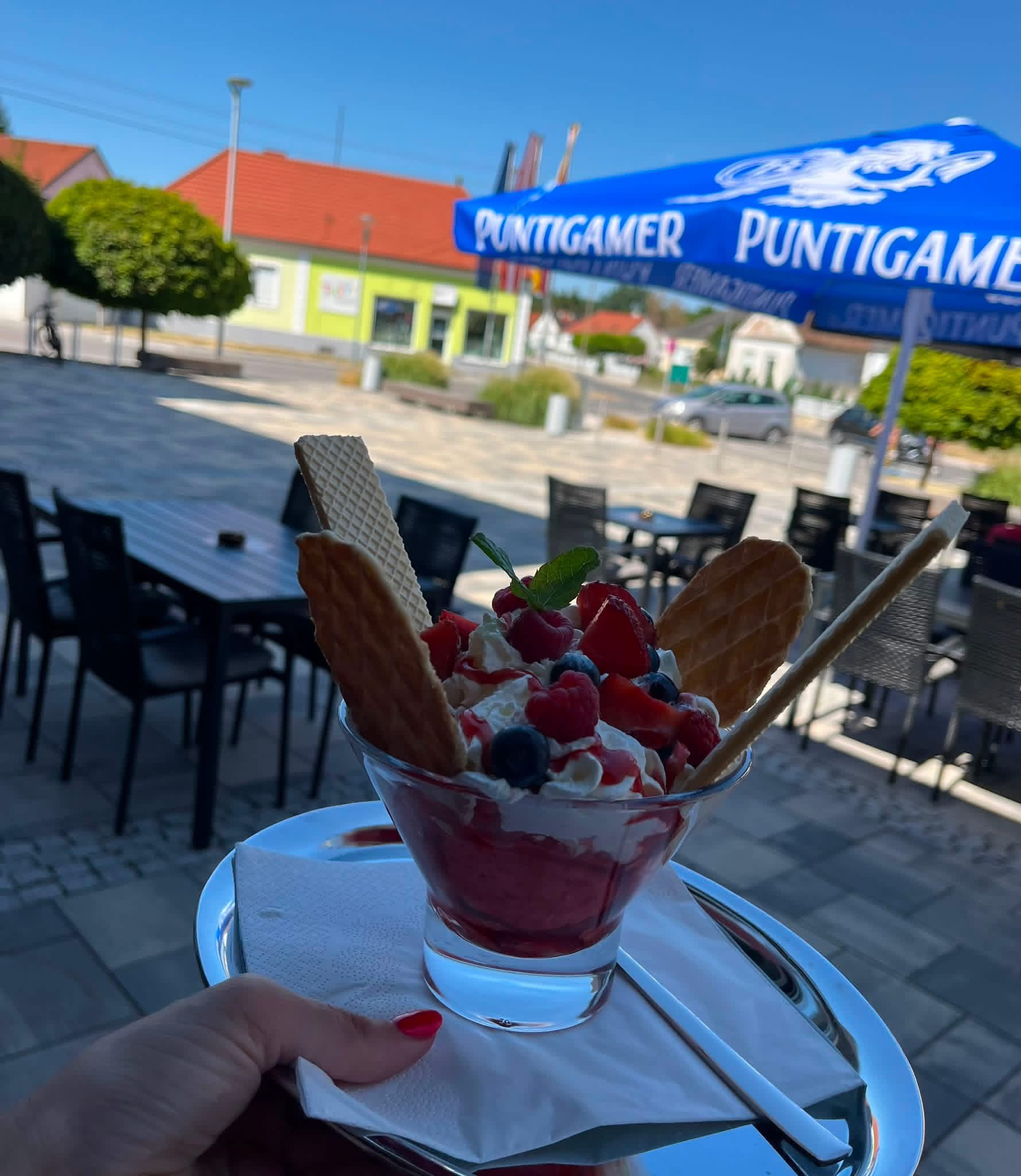 Eisbecher mit Beeren im Alibi